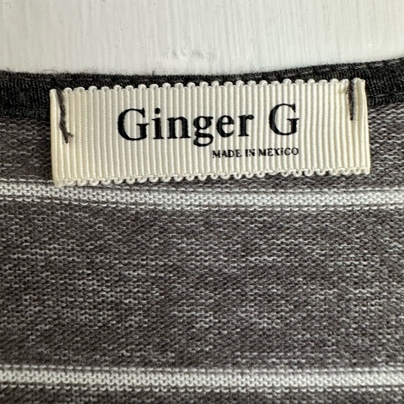 Ginger G Long Striped Open Front Cardigan Sweater Gray & White Size Small - Picture 8 of 11